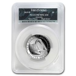 2019 Australia 5 oz Silver Swan PR-70 PCGS (FS, Swan Label)