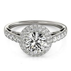 1.65 ctw Certified VS/SI Diamond Halo Ring 14k White Gold