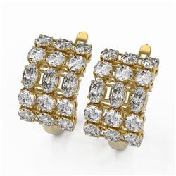 6.3 ctw Oval Diamond Designer Earrings 18K Yellow Gold