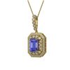 Image 1 : 6.05 ctw Tanzanite & Diamond Victorian Necklace 14K Yellow Gold
