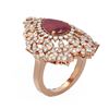 Image 1 : 5.77 ctw Ruby & Diamond Ring 18K Rose Gold