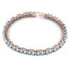 Image 3 : 10 ctw Aquamarine & VS/SI Diamond Eternity Bracelet 10k Rose Gold