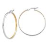 Image 1 : 14k White Gold 2 mm Hoop Earrings - 58 mm