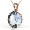 Image 1 : 9 ctw Aquamarine Designer Solitaire Necklace 14k Rose Gold
