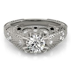 0.97 ctw Certified VS/SI Diamond Antique Ring 14k White Gold