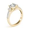 Image 3 : 1.25 ctw VS/SI Diamond 3 Stone Micro Pave Ring 14k Yellow Gold