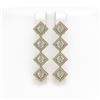 Image 1 : 4.01 ctw Princess Cut Diamond Micro Pave Earrings 18K Yellow Gold