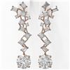 Image 2 : 4 ctw Diamond Designer Earrings 18K Rose Gold