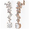 Image 3 : 4 ctw Diamond Designer Earrings 18K Rose Gold