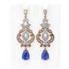 Image 1 : 11.64 ctw Tanzanite & Diamond Earrings 18K Rose Gold