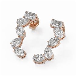 2.7 ctw Mix Cut Diamonds Designer Earrings 18K Rose Gold