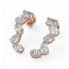 Image 1 : 2.7 ctw Mix Cut Diamonds Designer Earrings 18K Rose Gold