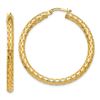 Image 1 : 14k Gold 3 mm Mesh Round Hoop Earrings