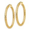 Image 2 : 14k Gold 3 mm Mesh Round Hoop Earrings