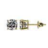 Image 2 : 1 ctw Certified VS/SI Quality Cushion Diamond Stud Earrings 10k Yellow Gold