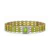 Image 1 : 25.34 ctw Peridot & Diamond Bracelet 14K Yellow Gold