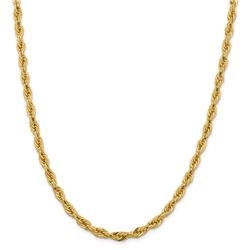 10k Yellow Gold 5.4 mm Semi-Solid Rope Chain - 28 in.
