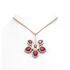 Image 1 : 15.50 ctw Ruby Diamond Necklace 18K Rose Gold