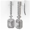 Image 3 : 2.4 ctw Emerald Cut Diamond Designer Earrings 18K White Gold