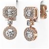 Image 3 : 1.73 ctw Emerald Cut Diamond Designer Earrings 18K Rose Gold