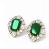 Image 3 : 16.12 ctw Emerald & Diamond Earrings 18K Yellow Gold