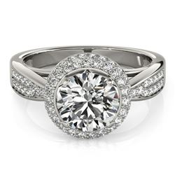 1.4 ctw Certified VS/SI Diamond Solitaire Halo Ring 14k White Gold