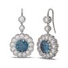 Image 2 : 3.93 ctw Intense Blue Diamond Earrings 18K White Gold