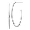 Image 1 : 14k White Gold Open Oval Hoop Earrings