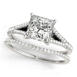 1.44 ctw Certified VS/SI Princess Diamond 2pc Set 14k White Gold