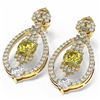 Image 3 : 4.65 ctw Fancy Yellow Diamond Earrings 18K Yellow Gold