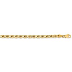 14k Yellow Gold 4.25 mm Diamond Cut Rope Chain - 24 in.