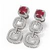 Image 3 : 7.02 ctw Ruby & Diamond Earrings 18K White Gold