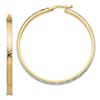 Image 1 : 14k Two-Tone Large Diamond Cut Hoop Earrings - 2x45 mm