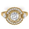 Image 1 : 1.9 ctw Certified VS/SI Diamond Art Deco 3 Stone Ring 14k Yellow Gold