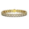 Image 1 : 13.56 ctw Emerald Cut Diamond Micro Pave Bracelet 18K Yellow Gold