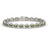 Image 1 : 10.54 ctw Tourmaline & Diamond Micro Pave Halo Bracelet 10k White Gold