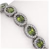 Image 3 : 10.54 ctw Tourmaline & Diamond Micro Pave Halo Bracelet 10k White Gold