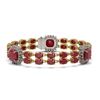 Image 1 : 21.83 ctw Ruby & Diamond Bracelet 14K Yellow Gold