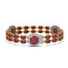 Image 2 : 21.83 ctw Ruby & Diamond Bracelet 14K Yellow Gold