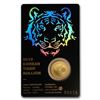 Image 2 : 2018 South Korea 1/10 oz Gold Tiger BU (in Assay card)