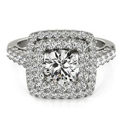 2.3 ctw Certified VS/SI Diamond Solitaire Halo Ring 14k White Gold