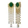 Image 2 : 13.73 ctw Emerald & Diamond Earrings 18K Yellow Gold