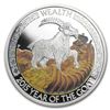 Image 1 : 2015 Tuvalu 1 oz Silver Lunar Goat Proof (Wealth)