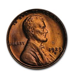 1929-S Lincoln Cent BU (Red)