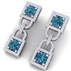 Image 1 : 4 ctw Certified SI/I Intense Blue Diamond Earrings 18K White Gold