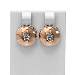 1.04 ctw Pear Diamond Earrings 18K Rose Gold