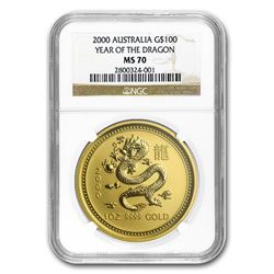 2000 1 oz Gold Lunar Year of the Dragon MS-70 NGC (Series 1)