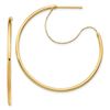 Image 1 : 14k Yellow Gold Polished with D/C wire Hoop Earrings - 1.5x35 mm