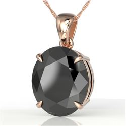 9 ctw Black Diamond Certified Designer Necklace 14k Rose Gold