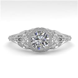 0.50 ctw VS/SI Diamond Engagment Ring Art Deco 18k White Gold
